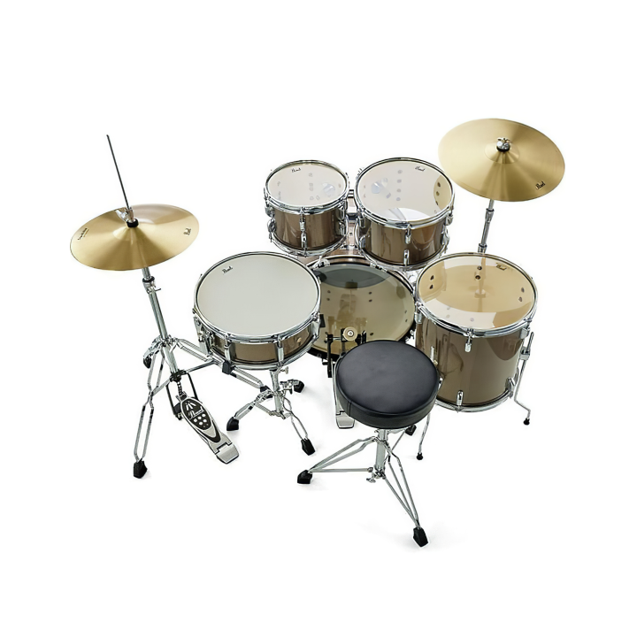 Pearl Road Show RS525SC/C7Pearl Road Show RS525SC/C707, 5-Piece Drum Set with Hardware and Sabian Cymbals Set, Bronze Metallic07