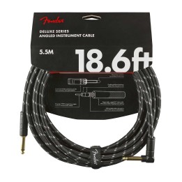 Fender 18.6ft Deluxe Series Instrument Cable Angle, Black Tweed