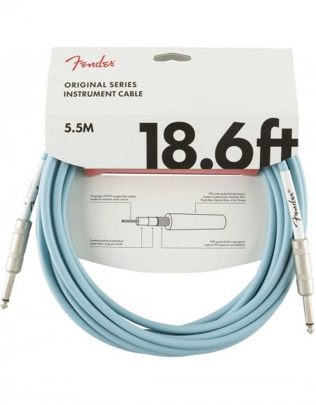 Fender 18.6ft Original Series Instrument Cables, Daphne Blue