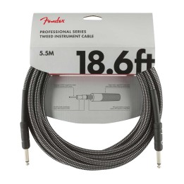 Fender 18.6ft Professional Series Instrument Cable, Gray Tweed