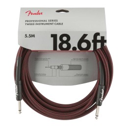 Fender 18.6ft Professional Series Instrument Cable, Red Tweed