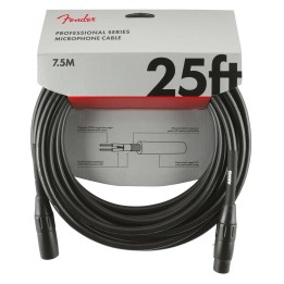 Fender 25ft Professional Series Microphone Cable, Black