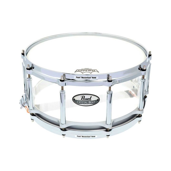Pearl CRB1465S/C730, 14"x6.5" Crystal Beat Free Floating Snare Drum Ultra Clear