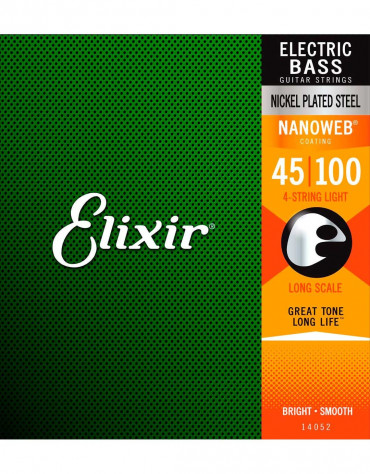 Elixir 14052, Nanoweb Long Scale (.045-.100) Bass Strings