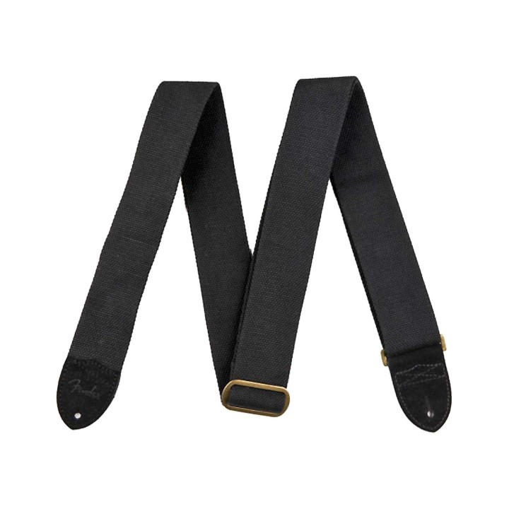 Fender Cotton/Leather Strap, BLK