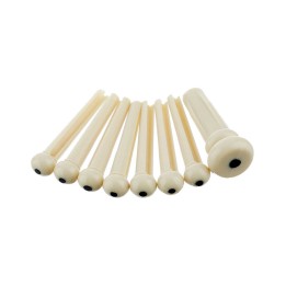 Fender Bridge Pin Set, Ivory with Black Dot (7)