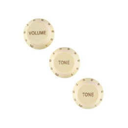 Fender Stratocaster® Knobs, Aged White (Volume, Tone, Tone) (3)
