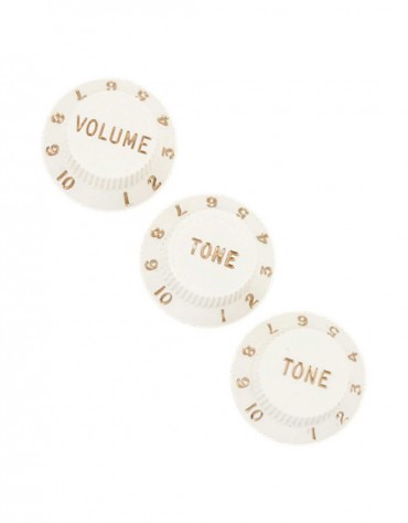 Fender Stratocaster® Knobs, Parchment (Volume, Tone, Tone) (3)