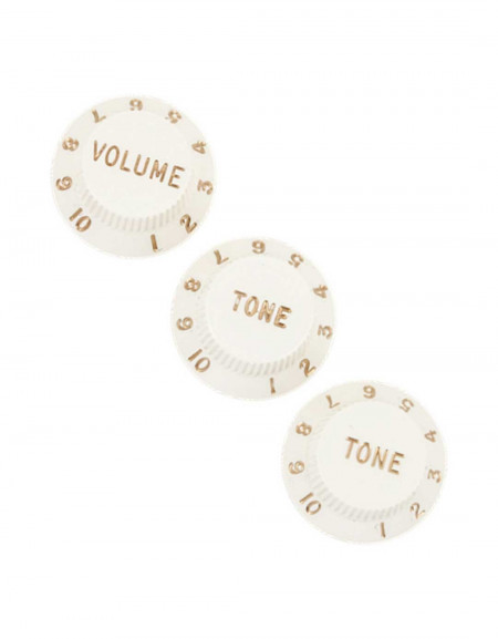 Fender Stratocaster® Knobs, Parchment (Volume, Tone, Tone) (3)