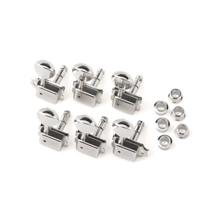 Fender Vintage-Style Locking Guitar Tuning Machines, Nickel (6)