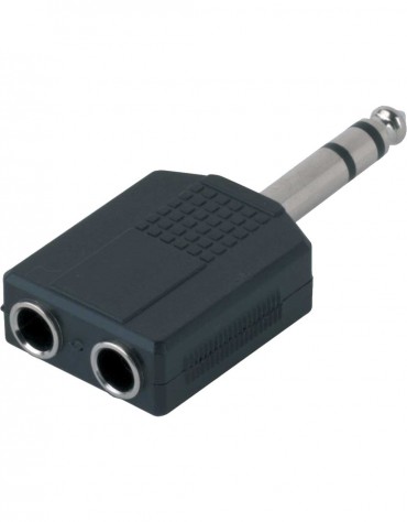 Gewa Adapter 191.617, 2x 6.3 mm stereo jack - 1x 6.3 mm stereo jack