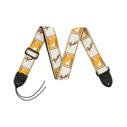 Fender® 2” Monogrammed Strap, White/Brown/Yellow