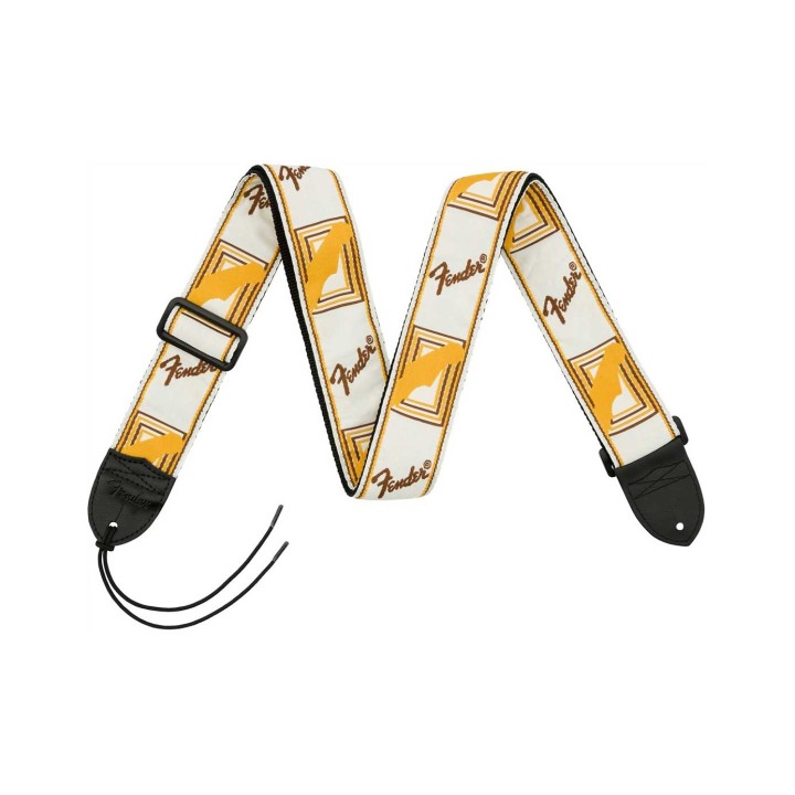 Fender® 2” Monogrammed Strap, White/Brown/Yellow