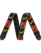 Fender® 2” Monogrammed Straps, Black/Yellow/Red