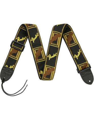 Fender® 2” Monogrammed Straps, Black/Yellow/Brown