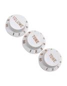 Fender Stratocaster® Knobs, White (Volume, Tone, Tone) (3)