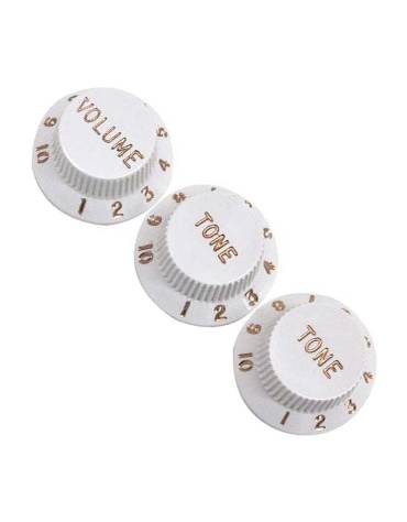 Fender Stratocaster® Knobs, White (Volume, Tone, Tone) (3)