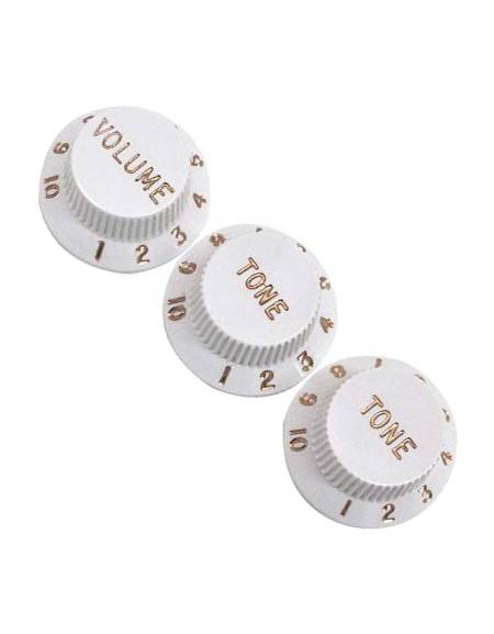 Fender Stratocaster® Knobs, White (Volume, Tone, Tone) (3)