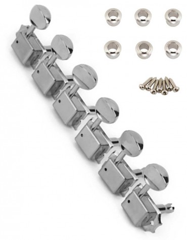 Fender Vintage-Style Strat®/Tele® Tuners with Bushings, Chrome (6)