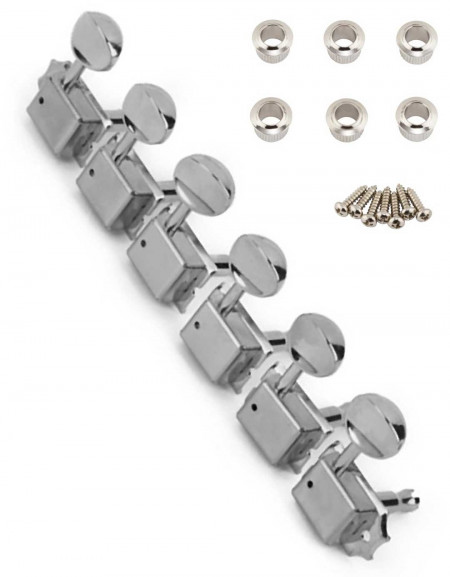 Fender Vintage-Style Strat®/Tele® Tuners with Bushings, Chrome (6)