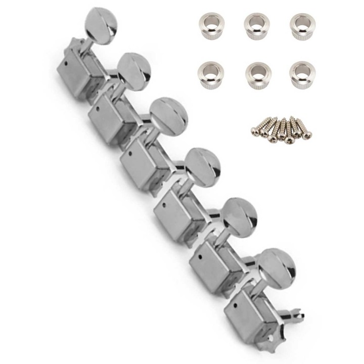 Fender Vintage-Style Strat®/Tele® Tuners with Bushings, Chrome (6)
