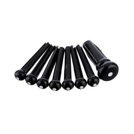 Fender Acoustic Bridge Pin Sets, Black with White Dot (7)