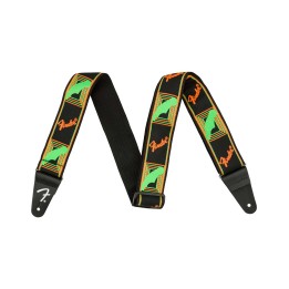 Fender® 2" Neon Monogrammed Strap, Green and Orange