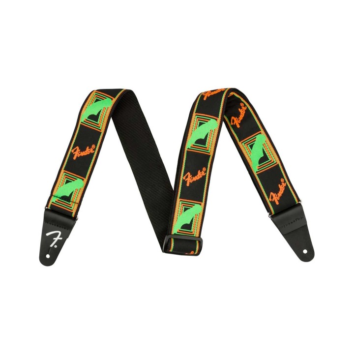 Fender® 2" Neon Monogrammed Strap, Green and Orange