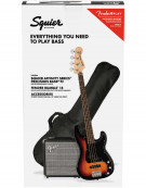 Squier Affinity Series™ Precision Bass® PJ Pack, Rumble 15 AMP, Indian Laurel Fingerboard, 3-Color Sunburst
