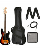 Squier Affinity Series™ Precision Bass® PJ Pack, Rumble 15 AMP, Indian Laurel Fingerboard, 3-Color Sunburst
