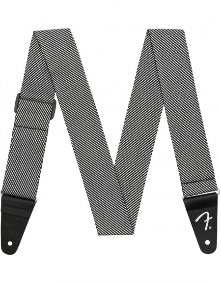Fender Modern Tweed Strap, White and Black