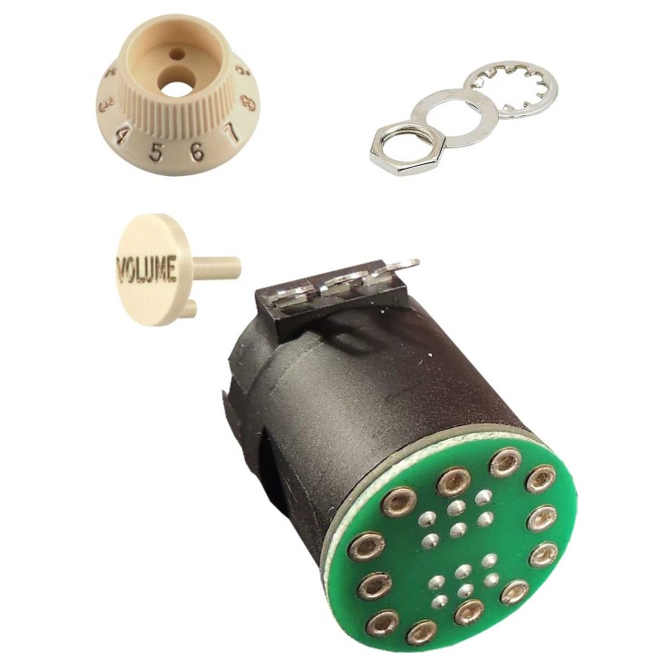 Fender 250K Split Shaft S-1 Guitar Switch & Stratocaster S-1 Switch Knob/Cap Assembly - Aged White