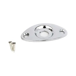 Fender Football Shape Curved Recessed Jack Ferrule Plate Chrome