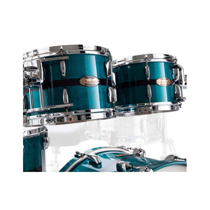 Pearl Masters Maple Reserve MRV904XEP/C850, 4-Piece Shell Set, Aqua Turquoise Stripe