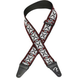 Fender Pasadena Woven Strap, Red Snowflake