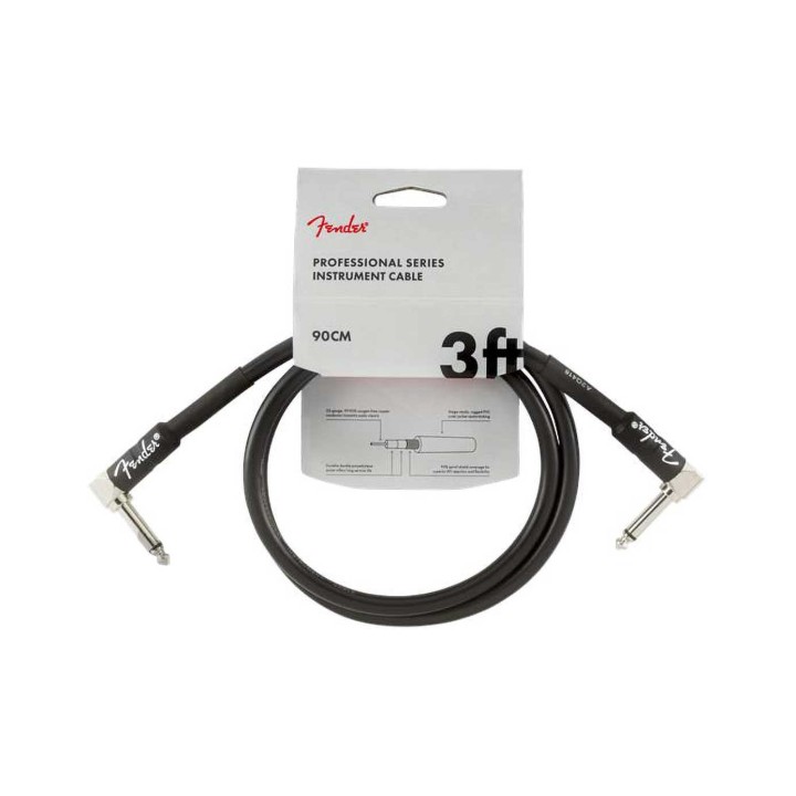 Fender 3ft Professional Series Instrument Cable Angle/Angle, Black