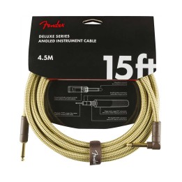 Fender 15ft Deluxe Series Instrument Cable Angle, Tweed