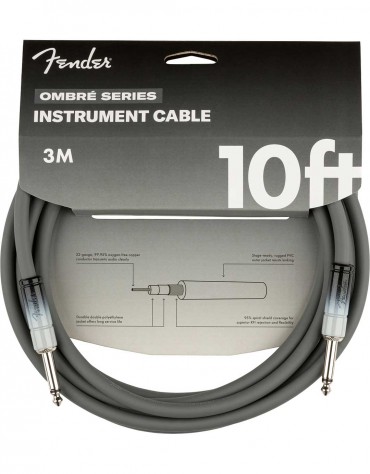 Fender 10ft Ombré Instrument Cable, Silver Smoke