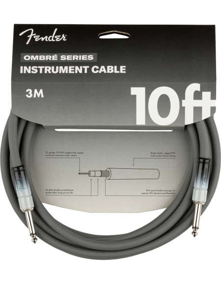 Fender 10ft Ombré Instrument Cable, Silver Smoke