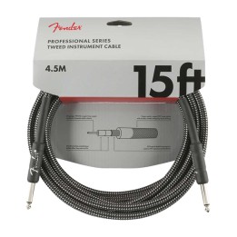 Fender 15ft Professional Series Tweed Instrument Cable, Gray Tweed