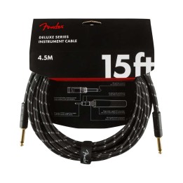 Fender 15ft Deluxe Series Tweed Instrument Cable, Black Tweed