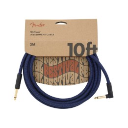 Fender 10ft Festival Hemp Instrument Cable Angle, Blue Dream