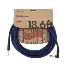 Fender 18.6ft Festival Hemp Instrument Cable Angle, Blue Dream