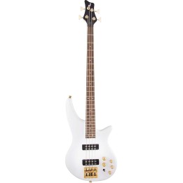 Jackson JS SERIES SPECTRA BASS JS3, Laurel Fingerboard, Snow White / Gold