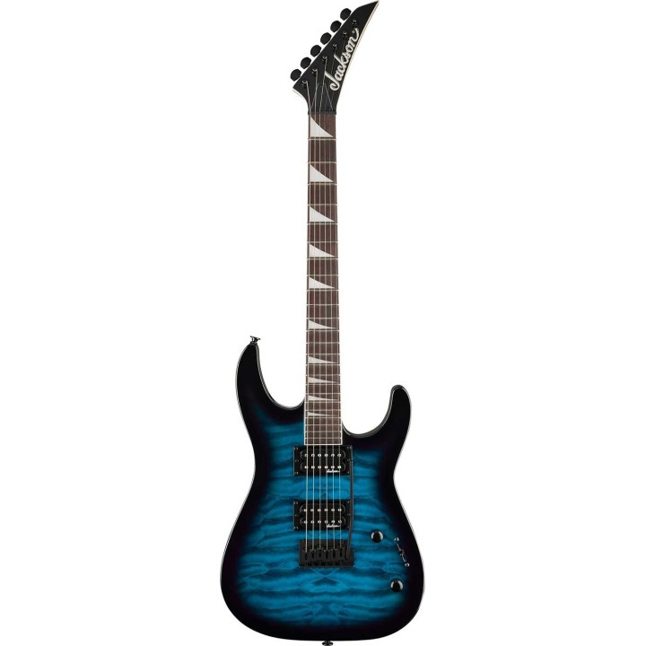 Jackson JS SERIES DINKY® JS20 DKQ 2PT, Amaranth Fingerboard, Transparent Blue