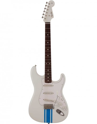 Fender 2023 Collection Made in Japan Traditional '60s Stratocaster® Olympic White with Blue Competition Stripe