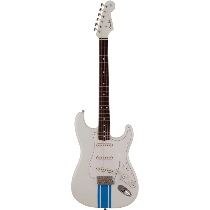 Fender 2023 Collection Made in Japan Traditional '60s Stratocaster® Olympic White with Blue Competition Stripe