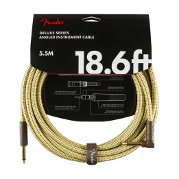 Fender 18.6ft Deluxe Series Instrument Cable Angle, Tweed
