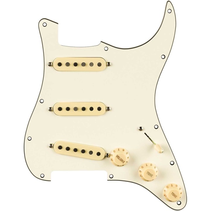 Fender Pre-Wired Strat® Pickguard, Pure Vintage '59 w/RWRP Midde, Parchment