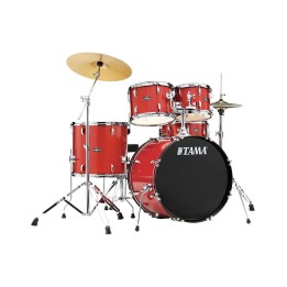 Tama Stagestar ST50H5C-CDS, 5-Piece Shell Set with Cymbals and Hardware, Candy Red Sparkle